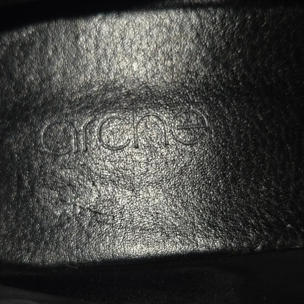 Sz 38 / 7 Arche Cyneth Black Nubuck /Stretch Low‎ Wedge Slip-On Shoes VGUC